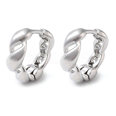 Brass Curly Hoop Earrings for Women EJEW-F347-01P-01-1