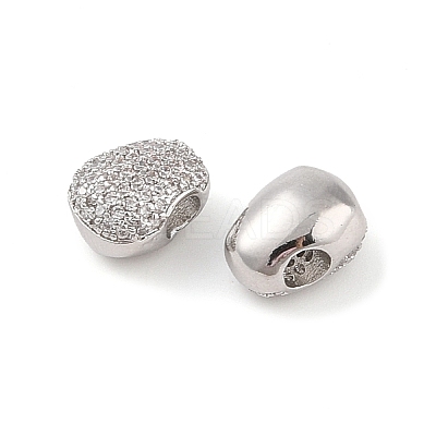 Brass Micro Pave Clear Cubic Zirconia Pendants KK-Q816-08P-1