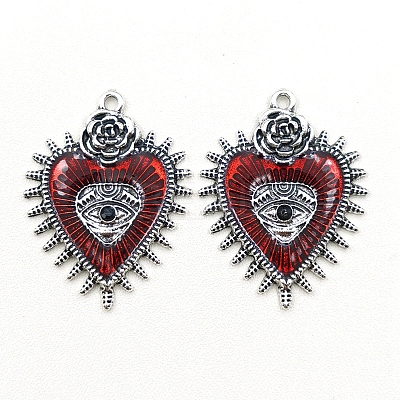 Gothic Style Alloy Resin Pendants X-PW-WGE8991-01-1