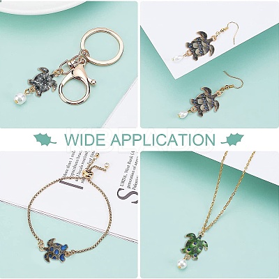 60Pcs 10 Colors Printed Alloy Connector Charms ENAM-CJ0005-63-1