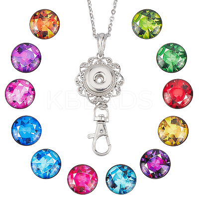 DIY Interchangeable Dome Office Lanyard ID Badge Holder Necklace Making Kit DIY-SC0022-04D-1