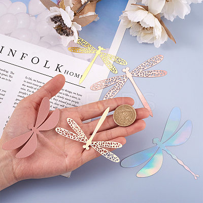12Sets 6 Style PVC 3D Imitation Hollow Out Dragonfly Wall Stickers DIY-CF0001-04-1