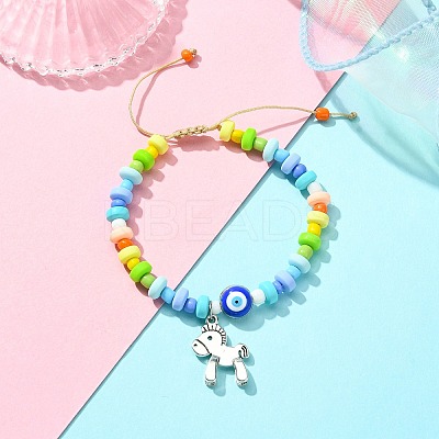 Alloy Hobbyhorse Charm Bracelet BJEW-JB09655-1