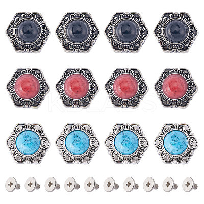 21 Sets 3 Colors Alloy Decorative Rivets FIND-GF0005-35-1