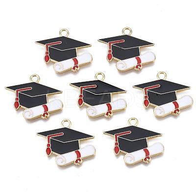 Rack Plating Alloy Enamel Pendants ENAM-N055-064-1