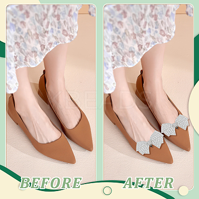 8Pcs 4 Styles Bowknot Alloy Rhinestone Shoe Decorations AJEW-GA0006-99-1