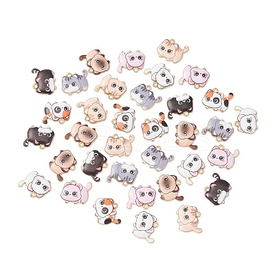 35Pcs 7 Styles Printed Alloy Pendants ENAM-CJ0005-24-1