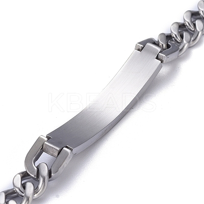 Tarnish Resistant Religion 304 Stainless Steel Cuban Link Chain Bracelets LS-BJEW-P263-H01-P-1