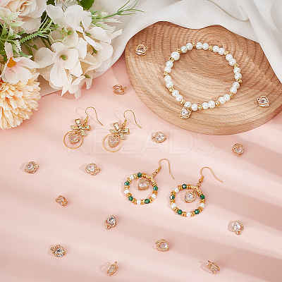 50Pcs Heart Alloy Charms ZIRC-SC0001-32G-1