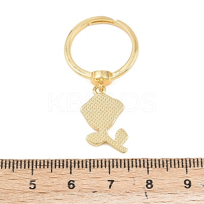 Adjustable Brass Enamel Pendant Finger Rings for Women LS-RJEW-A090-03G-1