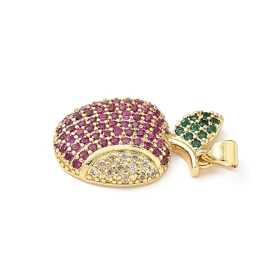 Brass Micro Pave Cubic Zirconia Pendants KK-B141-44G-02-1