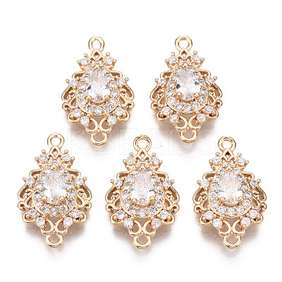 Brass Micro Pave Cubic Zirconia Links Connectors KK-R111-011-B01-1