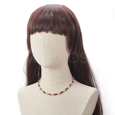 Natural Mixed Gemstone & Pearl & Crystal Rhinestone Beaded Necklace for Women NJEW-JN04209-1