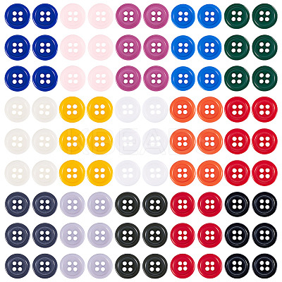 450Pcs 15 Styles Resin Buttons RESI-TA0004-13-1