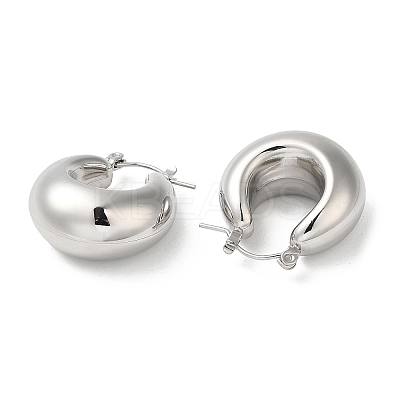 Non-Tarnish 304 Stainless Steel Plain Thick Hoop Earrings EJEW-Z026-09P-1
