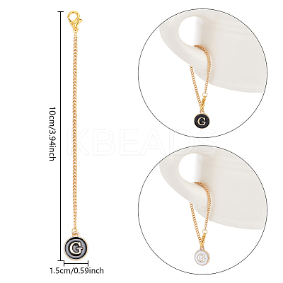 Flat Round with Letter Alloy Enamel Wine Glass Charms AJEW-AB00184-07-1