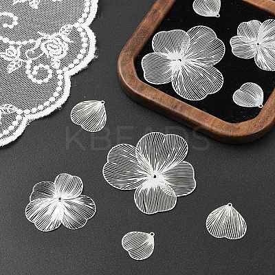 40Pcs 4 Styles Iron Etched Metal Embellishments Pendants IFIN-CJ0001-81-1