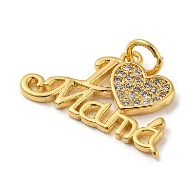 Mother's Day Heart with Word I Love Mama Charms KK-A200-14G-1