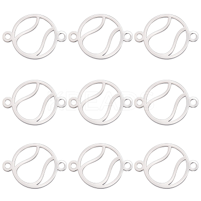 10Pcs Stainless Steel Sport Ball Outline Links Connector Charms STAS-SC0010-17B-P-1