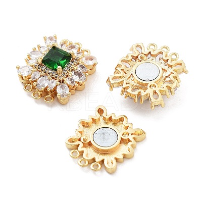 Brass Micro Pave Cubic Zirconia Magnetic Clasps KK-C066-06G-1