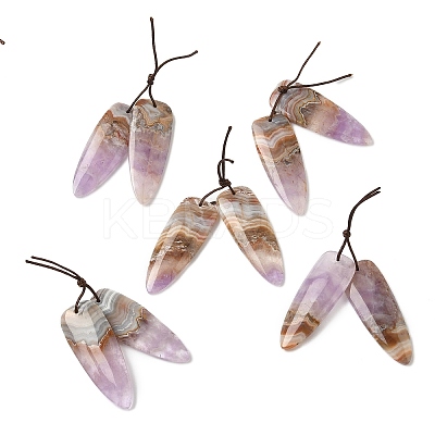 Natural Amethyst Lace Agate Pendants G-S398-03F-1