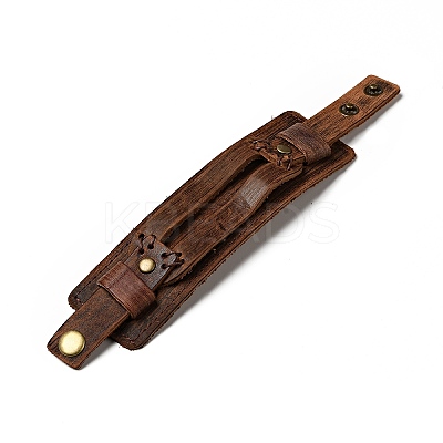 Cowhide Cord Wide Cord Bracelets BJEW-P0001-11A-1