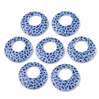 Double Opaque Spray Painted Acrylic Pendants LS-MACR-S361-37E-1