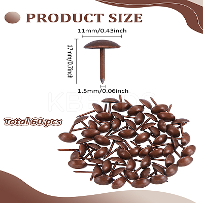 60Pcs Iron Round Head Nails CABI-LP0001-02R-1