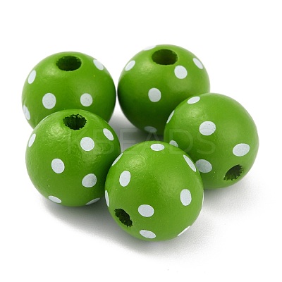 Dyed Natural Wooden Beads WOOD-O005-01C-1