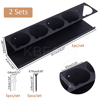 Zinc Alloy Wall Mounted Cylinder Tube Display Rack AJEW-WH0542-049-1