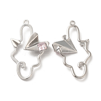 Glass Paper Plane Pendant PALLOY-K001-075P-02-1