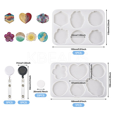 2Pcs DIY Phone Grip Ornament Silicone Molds DIY-TA0004-71-1