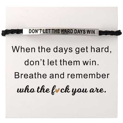 DON'T LET THE HARD DAYS WIN 304 Stainless Steel Charm Motivational Quote Bracelets KL3907-2-1