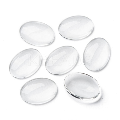 Transparent Oval Glass Cabochons X-GGLA-R022-25x18-1