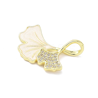 Brass Micro Pave Cubic Zirconia with Enamel Pendants KK-Z134-14G-03-1