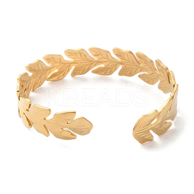 304 Stainless Steel Cuff Bangles for Women BJEW-K263-05G-10-1