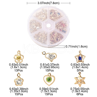 69Pcs 6 Styles Rack Plating Eco-Friendly Iron Pendants FIND-YW0005-89-1