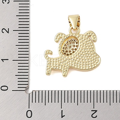 Brass Micro Pave Clear Cubic Zirconia Pendants KK-I712-41G-1