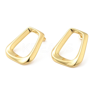 Rack Plating Brass Hollow Trapezoid Stud Earrings for Women EJEW-D068-01G-1