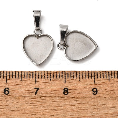 304 Stainless Steel Pendant Cabochon Settings LS-STAS-D379-02A-P-1