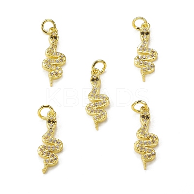 Brass Micro Pave Cubic Zirconia Pendants KK-E068-VB312-1