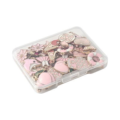 48Pcs 12 Styles Alloy Enamel Pendants ENAM-FS0003-50-1