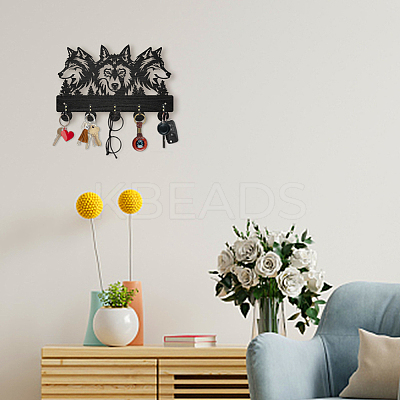 Wood & Iron Wall Mounted Hangers HJEW-WH0055-004-1