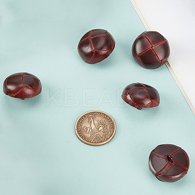 12Pcs 1-Hole Cowhide Shank Buttons BUTT-CL0001-06A-1