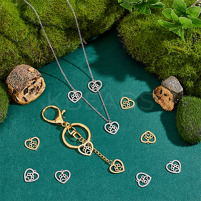20Pcs 2 Colors 201 Stainless Steel Pendants STAS-UN0045-46-1