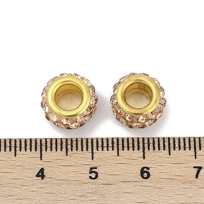 Alloy Rhinestone Clay Pave Beads ALRI-D300-04G-12-1