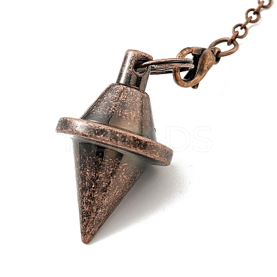 Brass Cable Chain Pointed Dowsing Pendulums HJEW-D004-04R-1