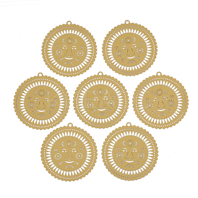 430 Stainless Steel Filigree Big Pendants X-STAS-S108-02E-1