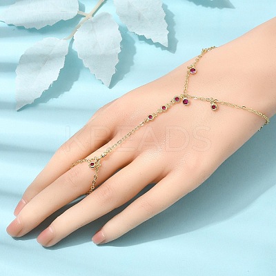 Brass Micro Pave Cubic Zirconia Mittens Bracelets BJEW-C156-01G-02-1