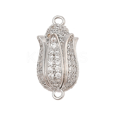 Brass Micro Pave Clear Cubic Zirconia Magnetic Clasps KK-L223-023P-1
